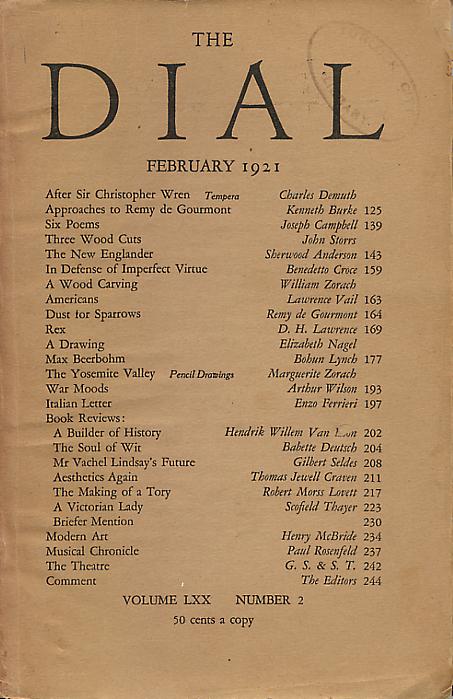 The Dial, février 1921.