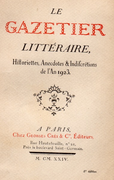 Le Gazetier littéraire