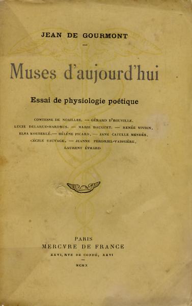 Jean de Gourmont, Muses d'aujourd'hui, 1910.